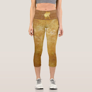 Leggings Elephant Safari Gold Capri