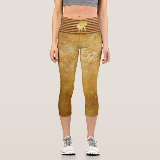 Leggings Elephant Safari Gold Capri (Recto)