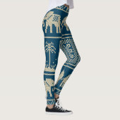 Leggings Eléphants africains arrière - plan bleu marine ten (Droite)