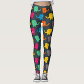 Leggings Eléphants de caricature mignons (Devant)