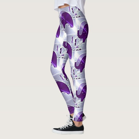 Leggings Éléphants de la conscience d'Alzheimer (Gauche)