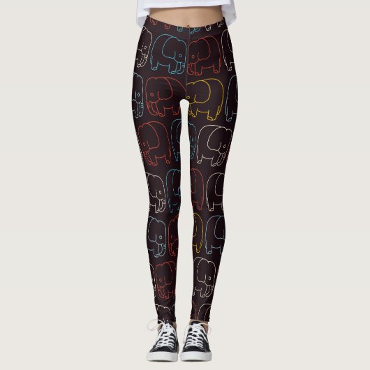 Leggings Eléphants Multicolor Bébé (Devant)