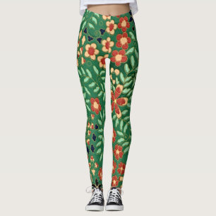 Leggings Élever vos vibes avec vert japonais floral