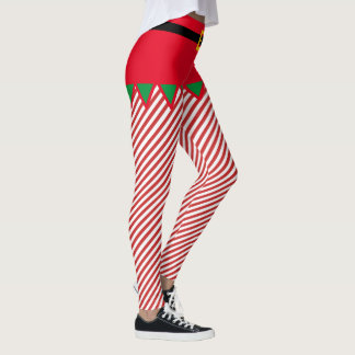 Leggings Elf Christmas mignonne Bande de bonbons pour elfes