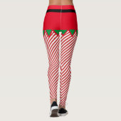 Leggings Elf Christmas mignonne Bande de bonbons pour elfes (Dos)