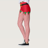Leggings Elf Christmas mignonne Bande de bonbons pour elfes (Gauche)