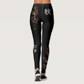 Leggings Elgant japanese style Black autumn asian (Dos)