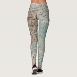Leggings Elgin l'Illinois 1870 Plat le centre ville de