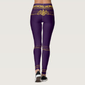 Leggings Emblème Deep Purple de lion de chaîne d'or (Dos)