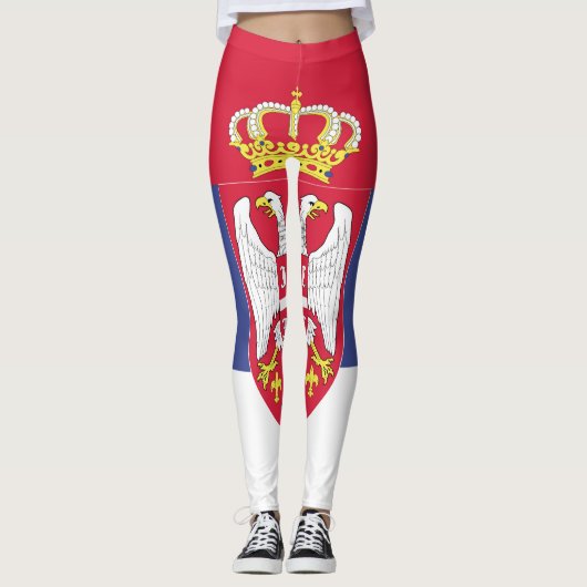 Leggings Emblème du drapeau de la Serbie (Devant)