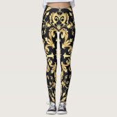 Leggings emblème noir et or (Devant)