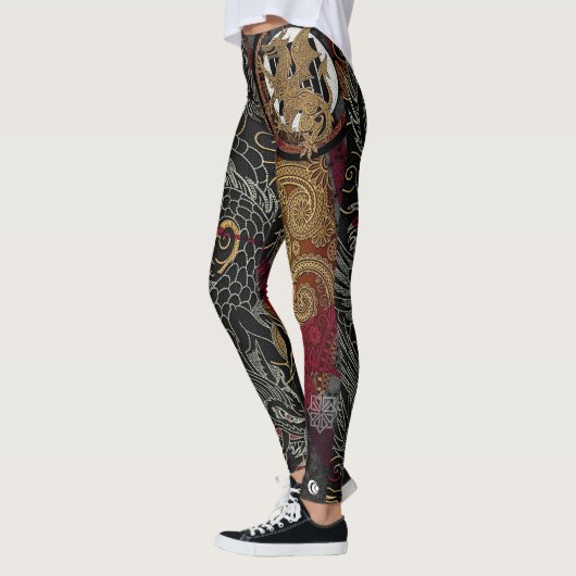Leggings Emblème royal japonais de dragon (Gauche)