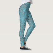 Leggings Embossé En Turquoise (Droite)