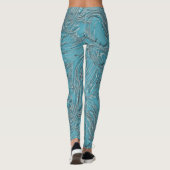 Leggings Embossé En Turquoise (Dos)