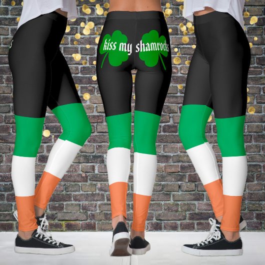 Leggings Embrasse ma Saint Patrick shamrock