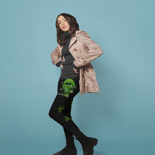 Leggings Embrasse-moi Shamrock noir