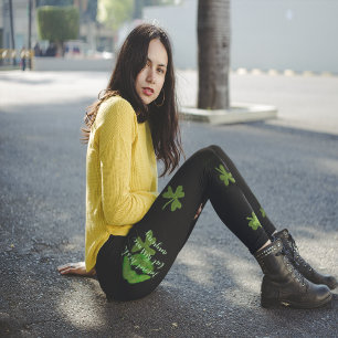Leggings Embrasse-moi Shamrock noir