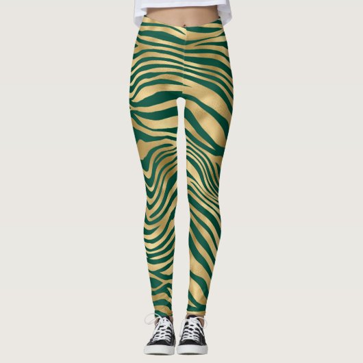 Leggings Emerald et Gold Safari Series Design 4 (Devant)