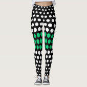 Leggings Emerald et White Polka Motif (Devant)