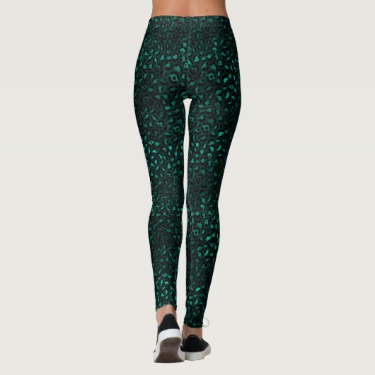 Leggings Emerald Green Empreinte de léopard (Dos)