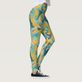 Leggings Emerald Green et Gold Paisley Abstrait inspiré (Droite)