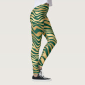 Leggings Emerald Green et Gold Zebra/Tiger Striped Leging (Droite)