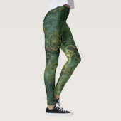 Leggings Émeraude Green Rustic Steampunk Horloge (10) (Droite)