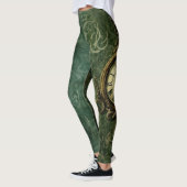 Leggings Émeraude Green Rustic Steampunk Horloge (3) (Gauche)