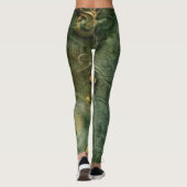 Leggings Émeraude Green Rustic Steampunk Horloge (5) (Dos)