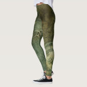 Leggings Émeraude Green Rustic Steampunk Horloge (5) (Gauche)