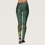 Leggings Émeraude Green Rustic Steampunk Horloge (8) (Dos)