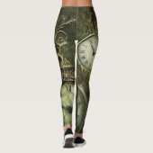 Leggings Émeraude Green Rustic Steampunk Horloge (9) (Dos)