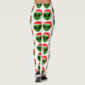 Leggings emoji alien père Noël vert (Dos)