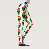 Leggings emoji alien père Noël vert (Droite)