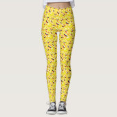 Leggings Emoji souriant jaune Visages Emoticon Imprimer (Devant)
