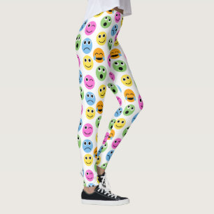Leggings Émoticon Emojis coloré face à l'impression à m