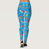 Leggings émoticône de Noël bleu (Dos)