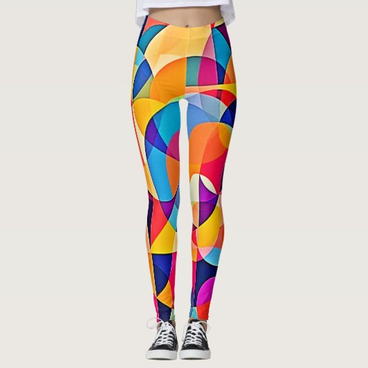 Leggings Émotion de couleur géométrique (Devant)