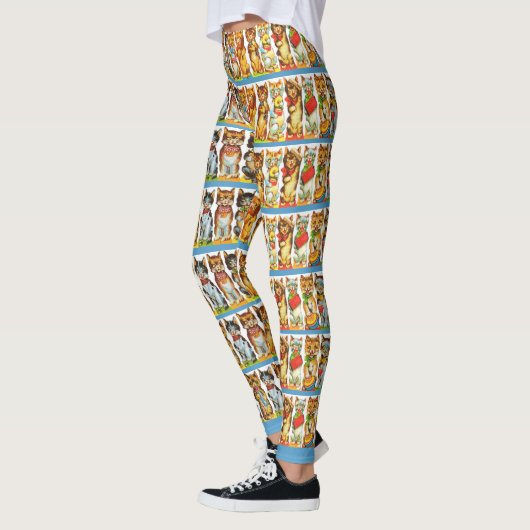Leggings empreinte de chats heureux (Gauche)