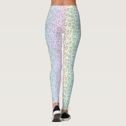 Leggings Empreinte de léopard arc-en-ciel Pastel (Dos)