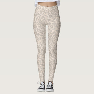 Leggings Empreinte de léopard beige.