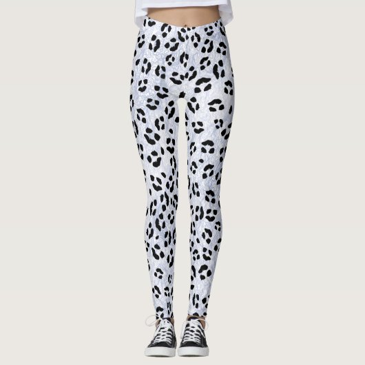 Leggings Empreinte de léopard blanc (Devant)