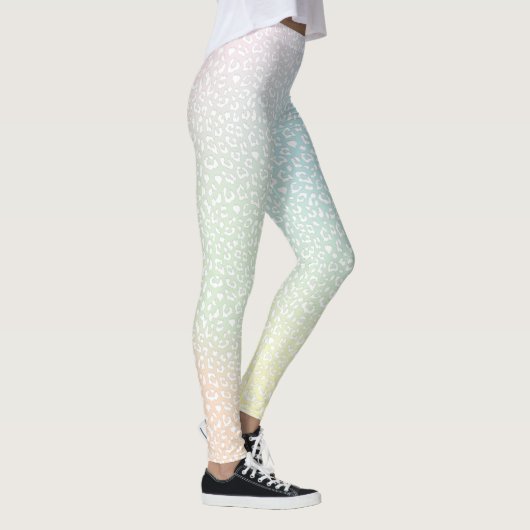Leggings Empreinte de léopard blanc Pastel Gradient (Droite)