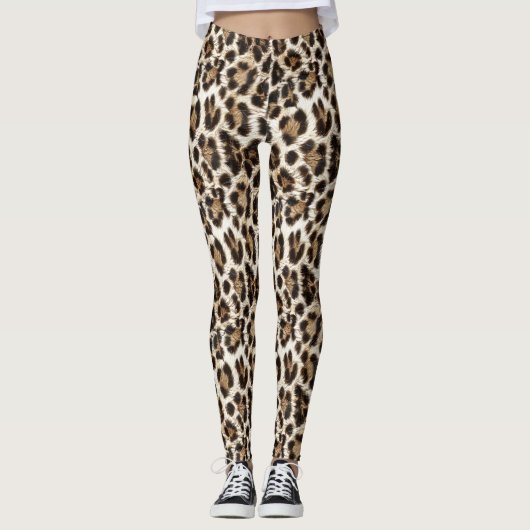 Leggings Empreinte de léopard blanc Safari ID1157 (Devant)