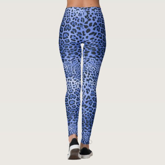 Leggings Empreinte de léopard bleu (Dos)