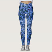 Leggings Empreinte de léopard bleu (Devant)