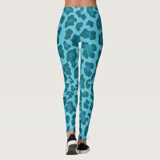 Leggings Empreinte de léopard bleu (Dos)