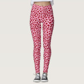 Leggings Empreinte de léopard - Bourgogne et rose (Devant)