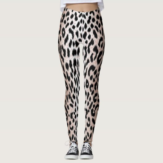 Leggings Empreinte de léopard de Cheetah à deux tons (Devant)