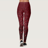 Leggings Empreinte de léopard de dégradé rouge foncé (Dos)
